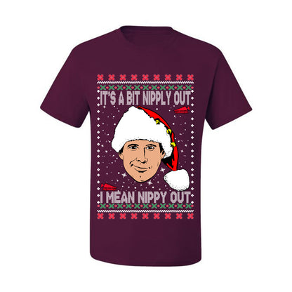 Clark G It's A Bit Nipply Out, Christmas Gifts, Funny Xmas Gift Idea, Ugly Christmas Sweater Men's T-Shirt