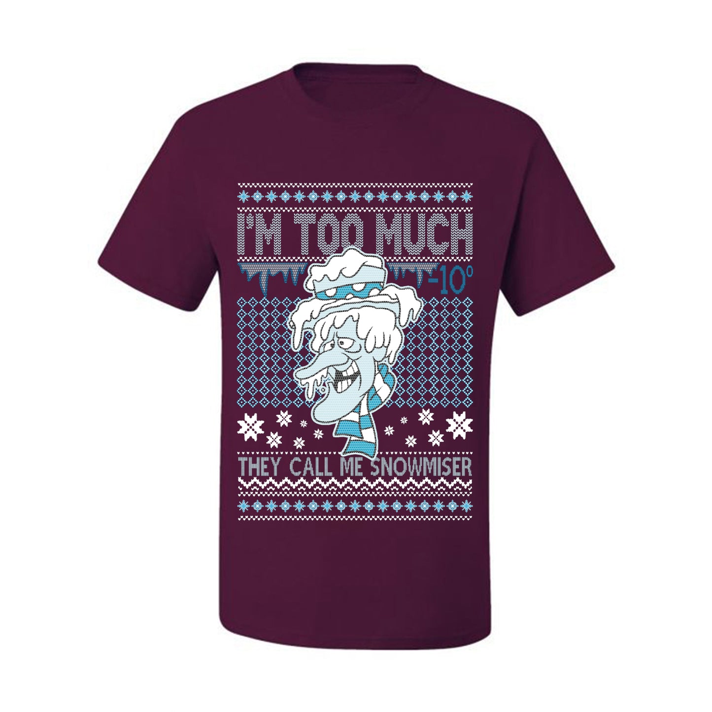 Ugly Xmas Holiday T-shirt Muscle Tank Jersey, They Call Me Snowmeiser I'm Too Much, Wild Bobby Ugly Christmas T-shirt  Ugly Christmas  Men's T-Shirt