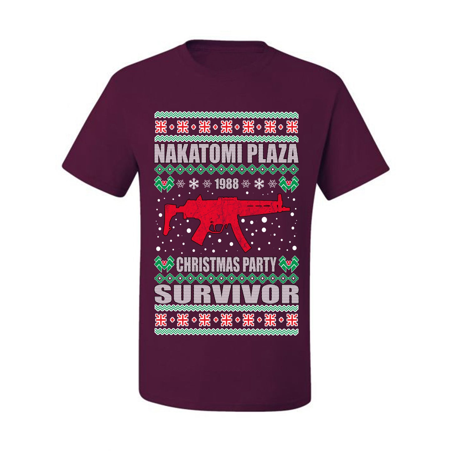 Men's Ugly  Shirt for Christmas Nakatomi Plaza Christmas Party Survivor Ugly Christmas T-shirt  Ugly Christmas  Men's T-Shirt