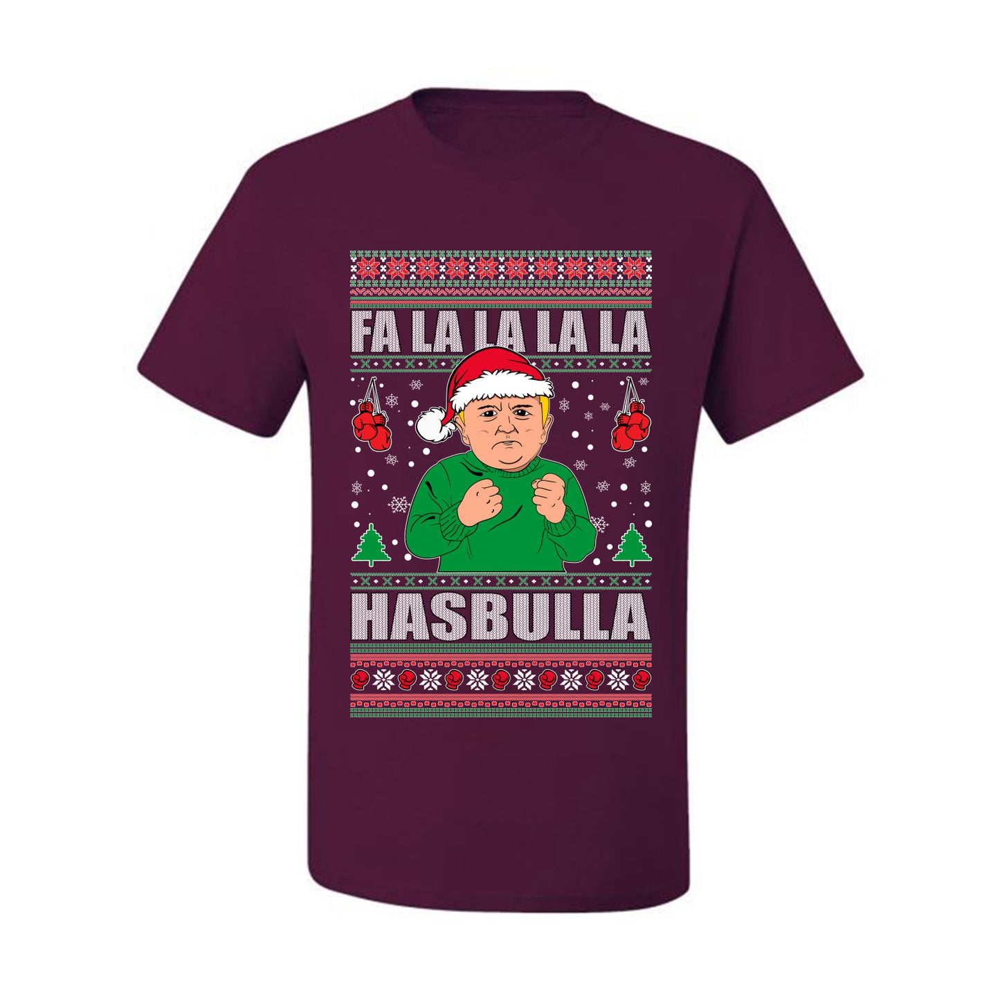 Men's Ugly Xmas  Shirt Tshirt, FA la la la la HASBULla Ugly Christmas Tshirt Men's Graphic T-Shirt Ugly Christmas  Men's T-Shirt