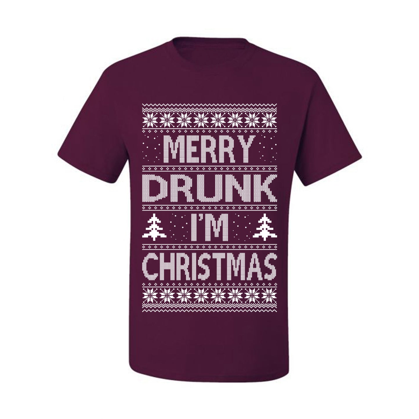 Funny Ugly Xmas Tshirt , Merry Drunk I'm Christmas, Wine Beer  Drinking,  Ugly Christmas Tshirt Men's Graphic T-Shirt Ugly Christmas  Men's T-Shirt