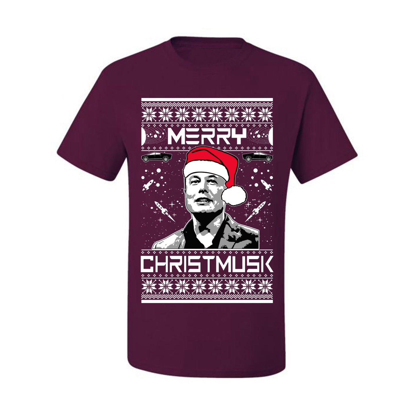 Elon Musk Meme Merry Christmusk Ugly Xmas  Tshirt Ugly Christmas Tshirt Men's Graphic T-Shirt Ugly Christmas  Men's T-Shirt