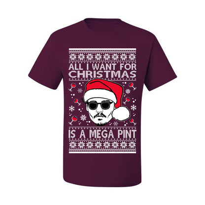 Graphic All I Want For Christmas is a Mega Ugly Xmas T-shirt Wild Bobby Johnny D  Ugly Christmas T-shirt  Ugly Christmas  Men's T-Shirt