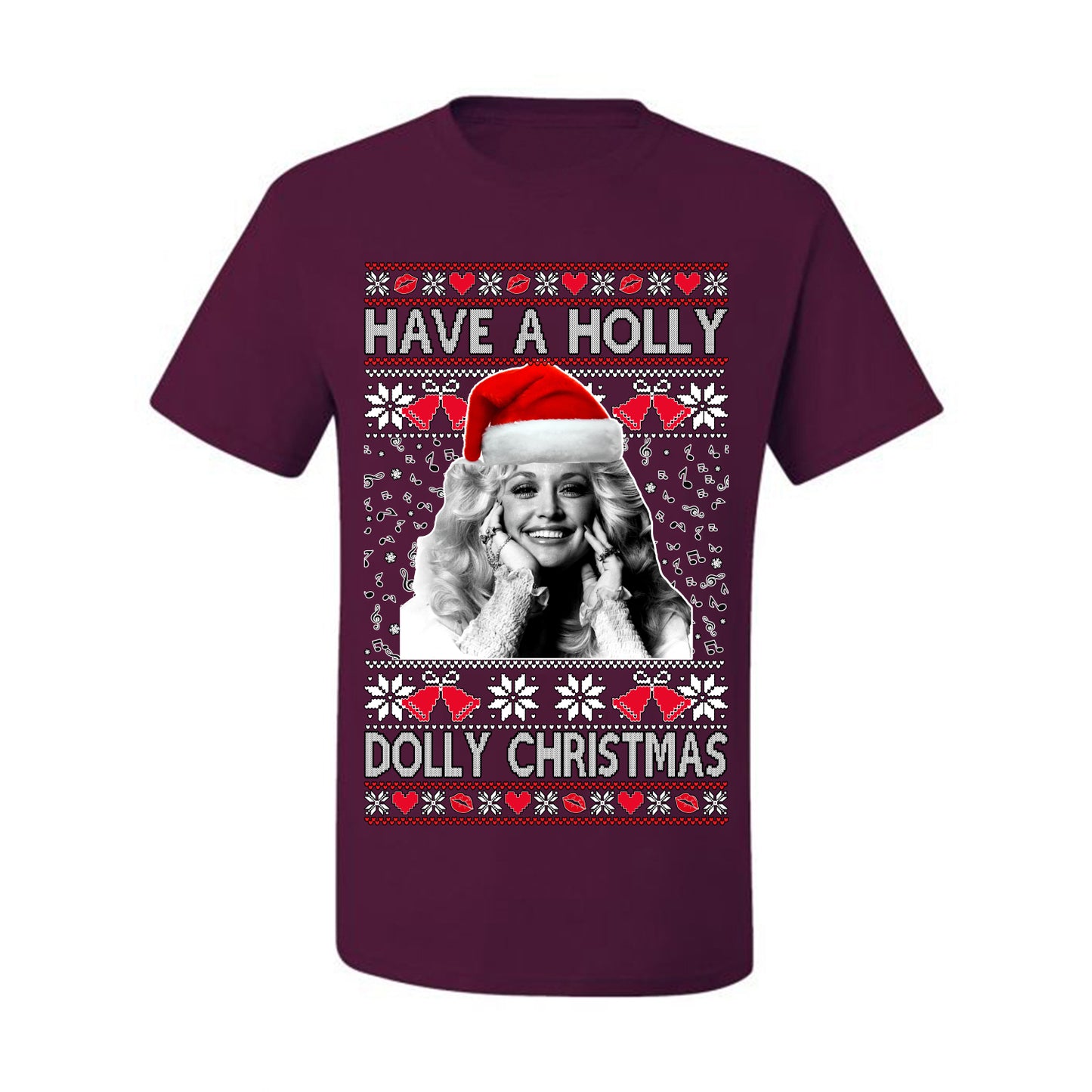 Ugly Xmas Tshirt , "Have a Holly Dolly Christmas" Ugly Christmas Tshirt Men's Graphic T-Shirt Ugly Christmas  Men's T-Shirt