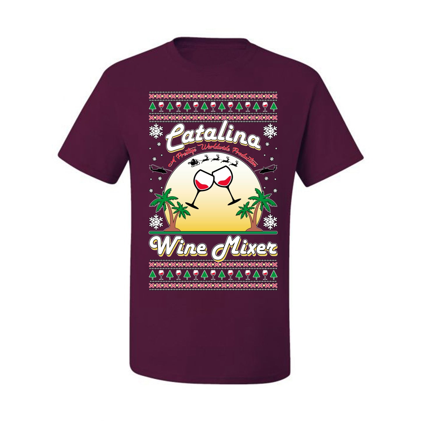 Men's Graphic T-Shirt Ugly Xmas Tshirt, Catalina Wine Mixer Boats and Hoes Step Brothers, Ugly Christmas Tshirt Men's Graphic T-Shirt Ugly Christmas  Men's T-Shirt