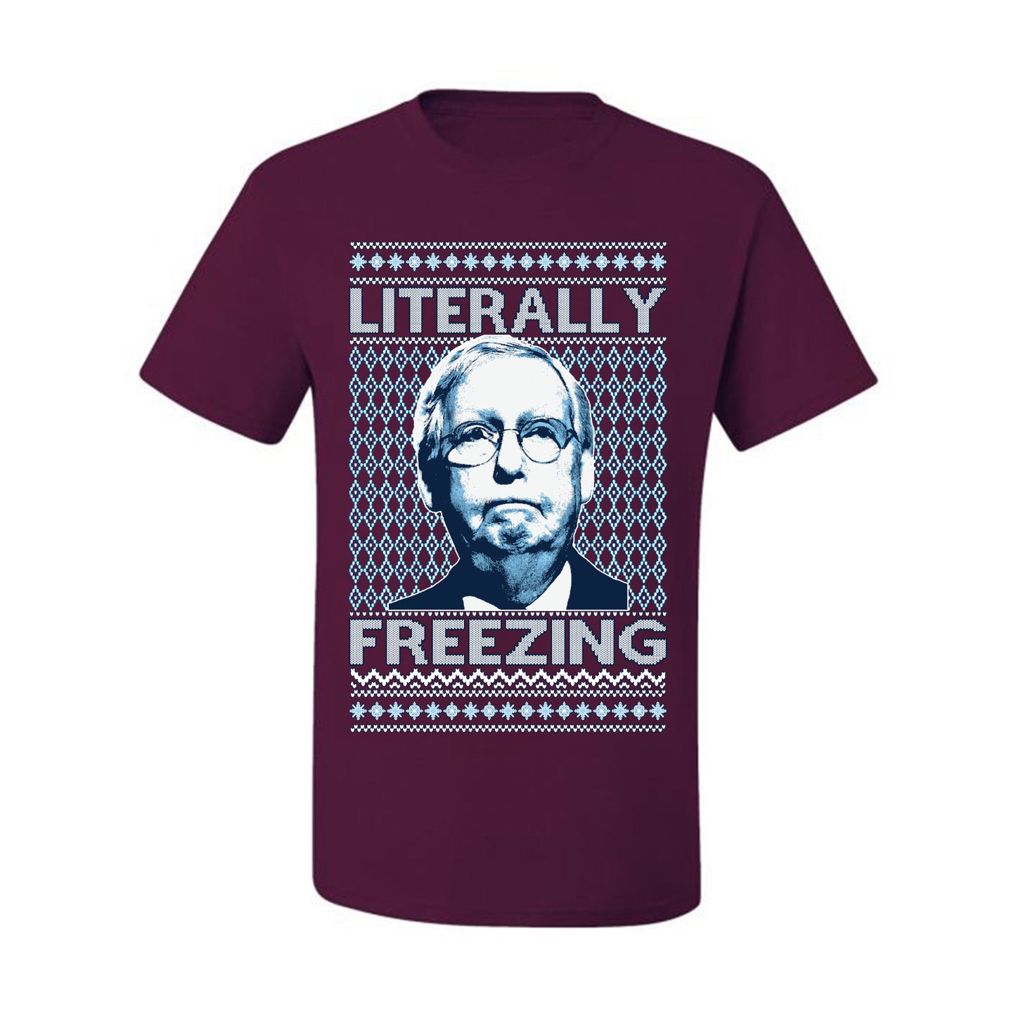 Literally Freezing McConnell , Merry Christmas Tee, Ugly Christmas,  Sweater Men's T-Shirt