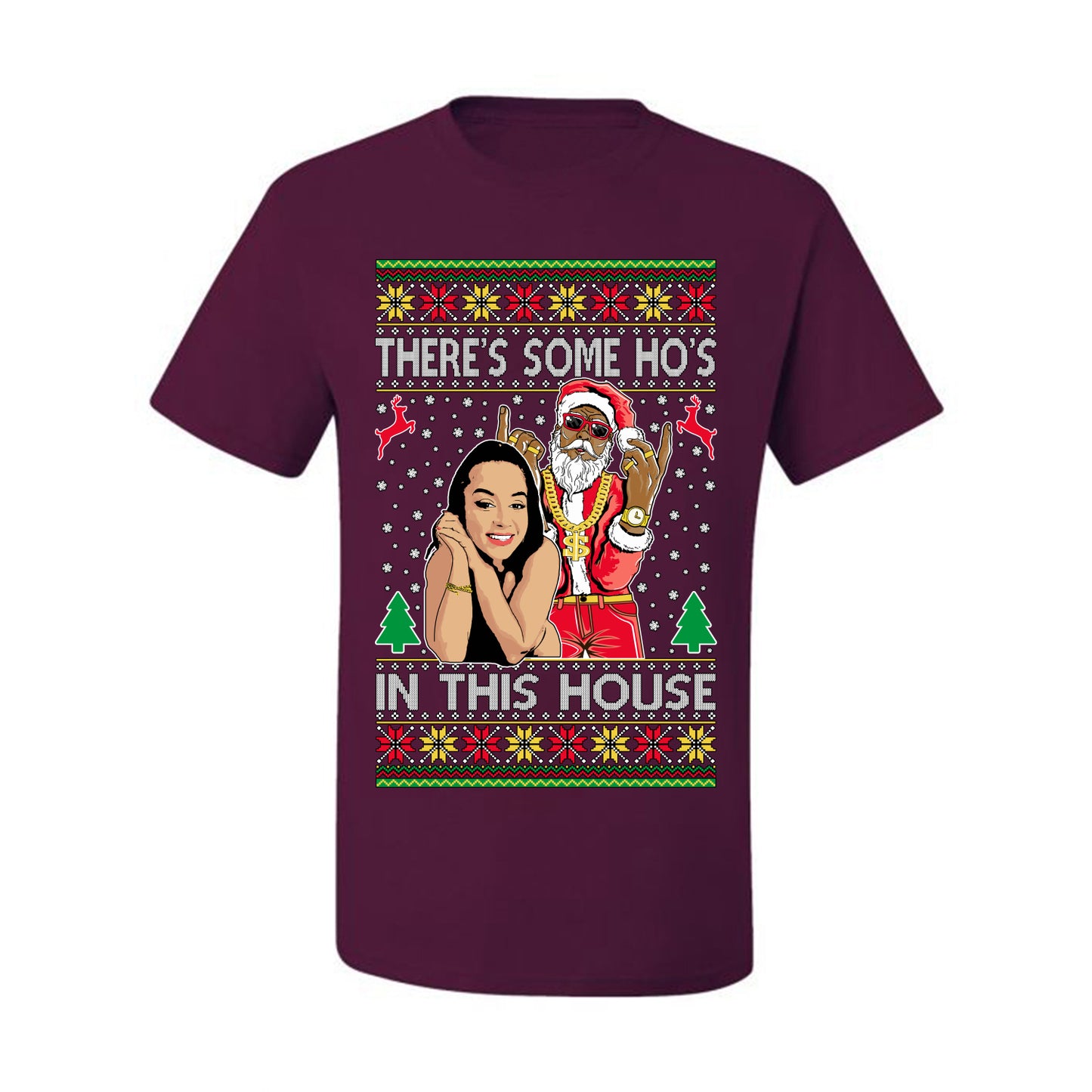 Santa the Plug Hos In This House , Merry Christmas Tee, Ugly Christmas,  Sweater Men's T-Shirt