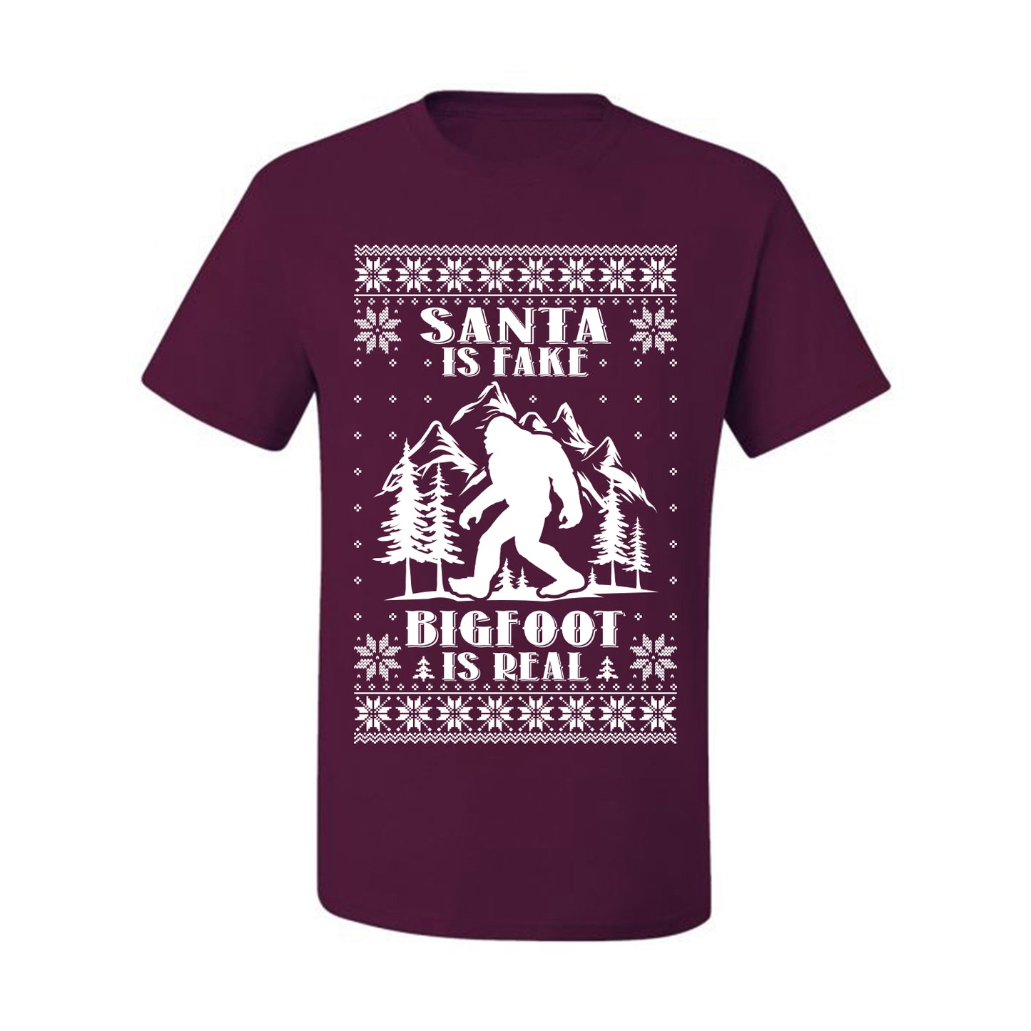 Santa Is Fake Bigfoot Is Real ,Christmas Gifts, Funny Xmas Gift Idea, Ugly Christmas Sweater Men's T-Shirt