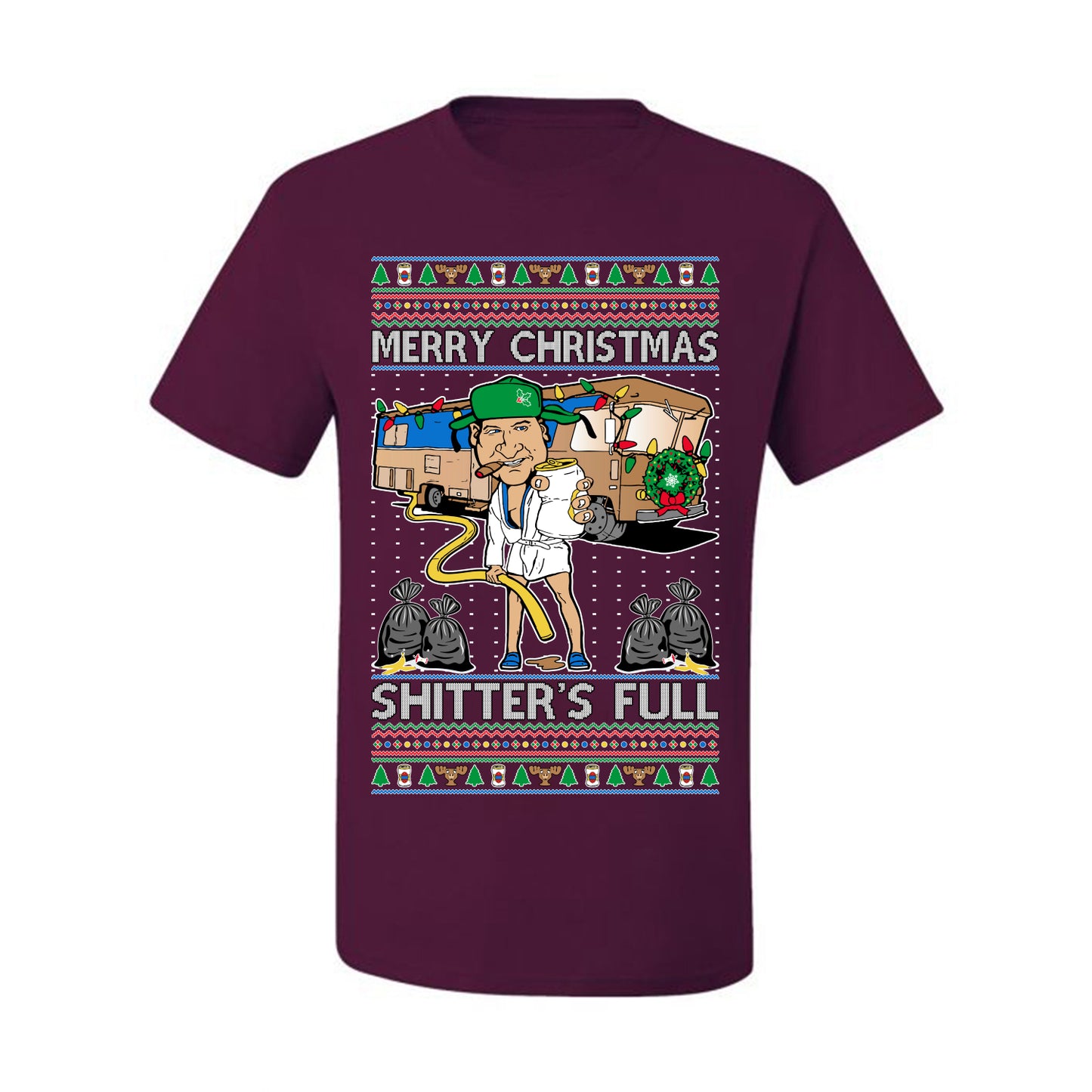 Merry Christmas Shitter's Full Ugly Christmas Sweater, Christmas Gifts, Funny Xmas Gift Idea, Men's T-Shirt