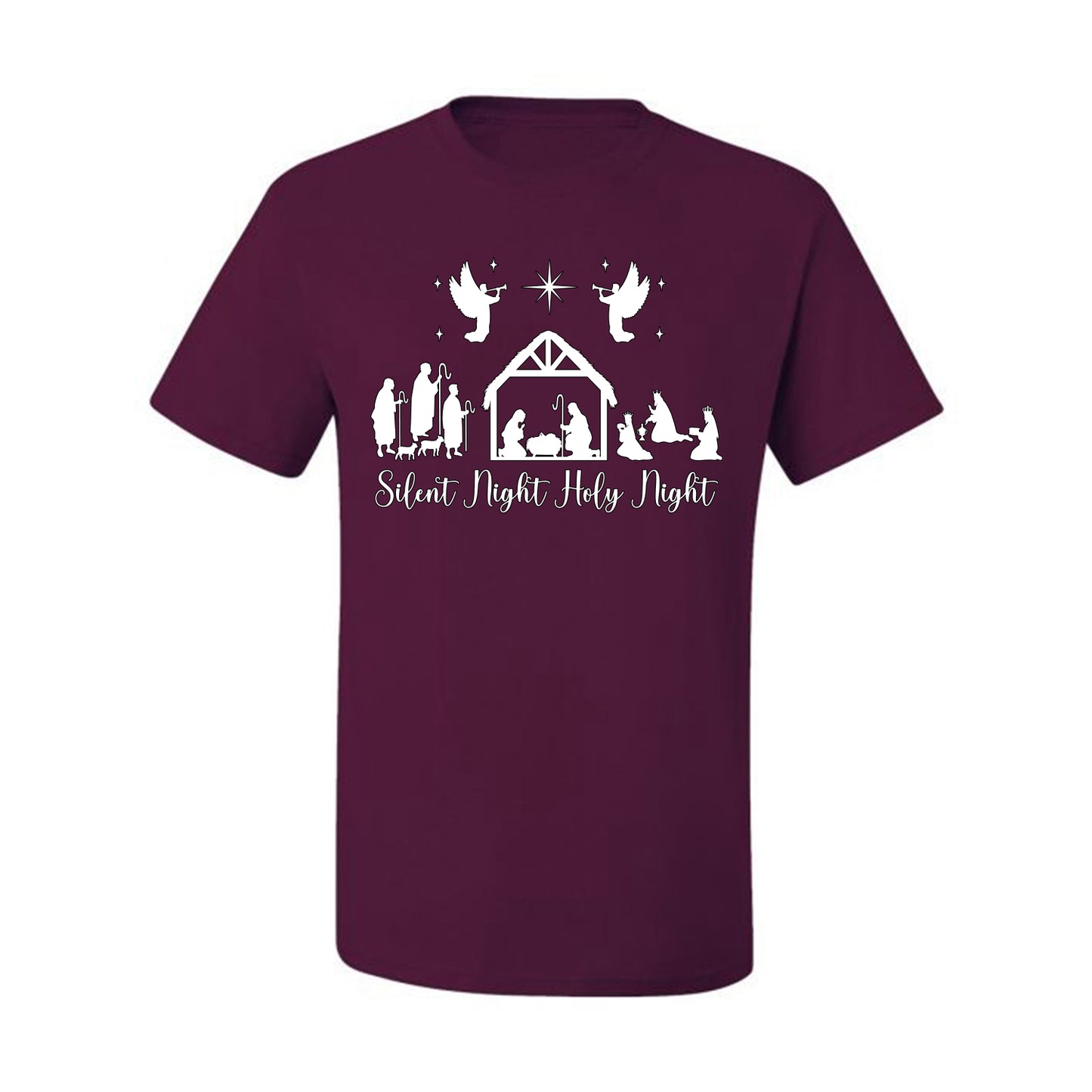Silent Night Holy Night Religious Jesus Ugly Christmas Sweater, Christmas Gifts, Funny Xmas Gift Idea, Men's T-Shirt