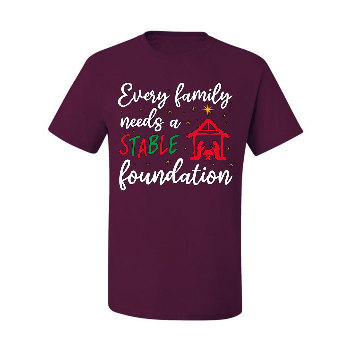 Every Family Needs a Stable Foundation Ugly Christmas Sweater, Christmas Gifts, Funny Xmas Gift Idea, Men's T-Shirt