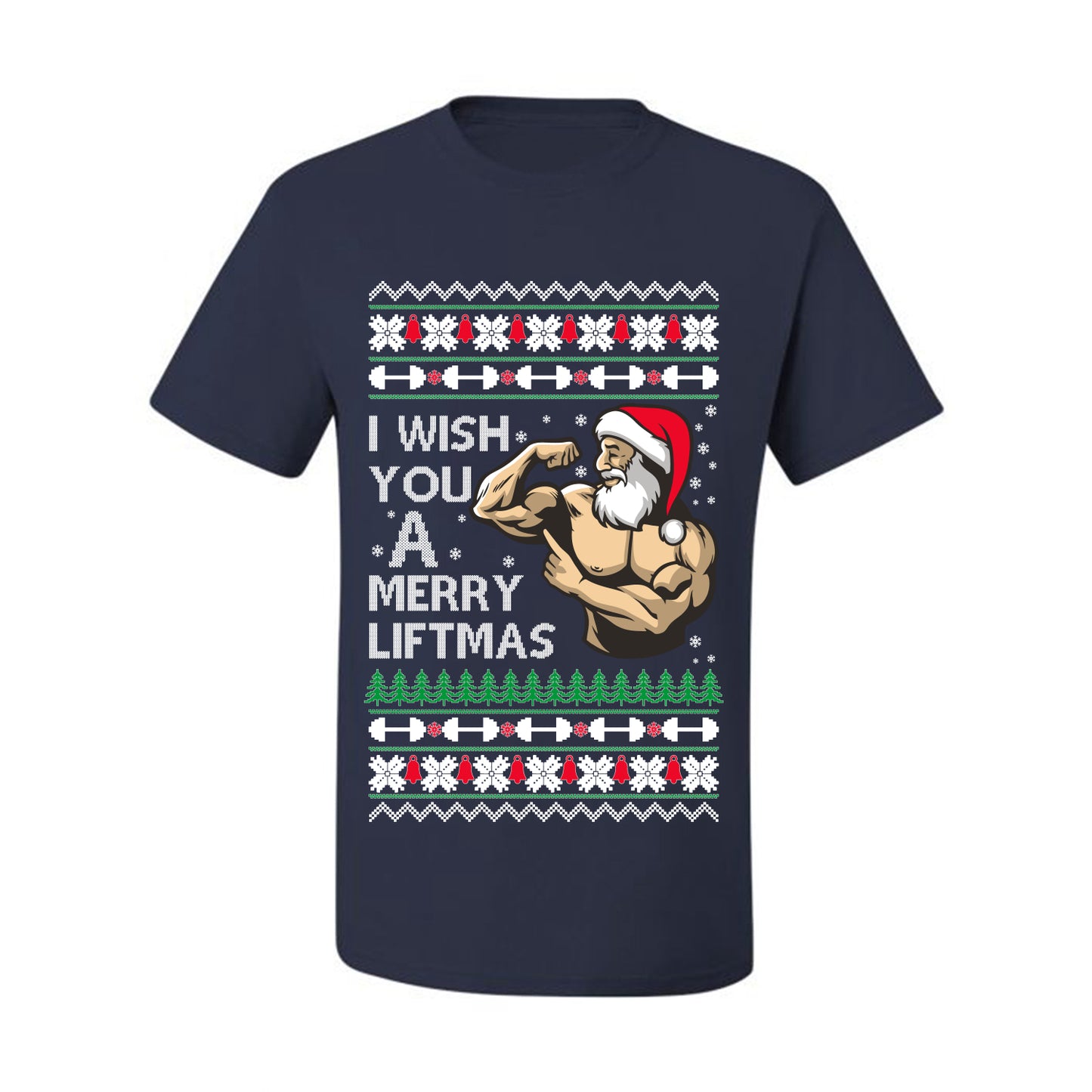 Ugly Xmas Tshirt  Graphic, Santa Fitness Workout, Merry Liftmas, Gym Swole Gift Ugly Christmas Tshirt Men's Graphic T-Shirt Ugly Christmas  Men's T-Shirt
