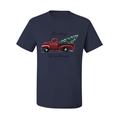 Men's Graphic Shirt, Red Pick Up Truck, Merry Christmas Ugly Christmas Tshirt Men's Graphic T-Shirt Ugly Christmas  Men's T-Shirt