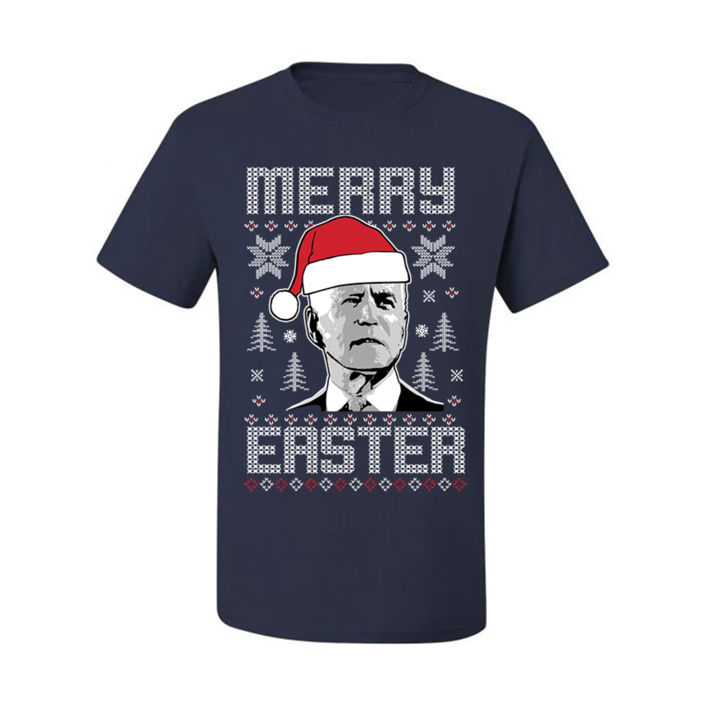 Funny  Ugly Xmas Holiday Tshirt  Merry Easter Biden Santa Hat Ugly Christmas Tshirt Men's Graphic T-Shirt Ugly Christmas  Men's T-Shirt