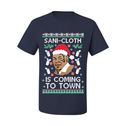 Ugly Xmas Tshirt  Graphic , Mike Tyson, Sani Cloth is Coming to Town, Wild Bobby Ugly Christmas Tshirt Men's Graphic T-Shirt Ugly Christmas  Men's T-Shirt