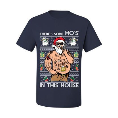 "There's Some Ho's In This House"  Graphic  Ugly Holiday Xmas Tshirt , Wild Bobby Ugly Christmas Tshirt Men's Graphic T-Shirt Ugly Christmas  Men's T-Shirt