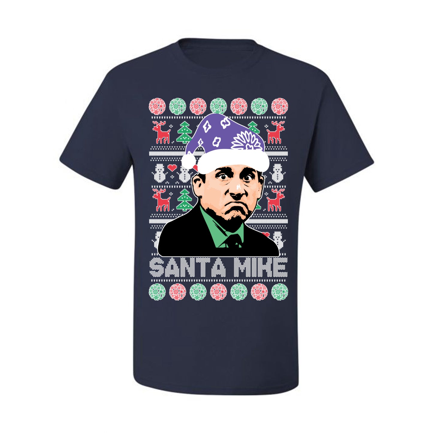 The Office Santa Mike Michael Scott Graphic  Ugly Xmas  T-shirt Ugly Christmas T-shirt  Ugly Christmas  Men's T-Shirt