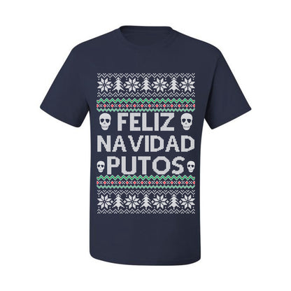 Men's Ugly Xmas  Shirt Feliz Navidad Putos Ugly Christmas Tshirt Men's Graphic T-Shirt Ugly Christmas  Men's T-Shirt