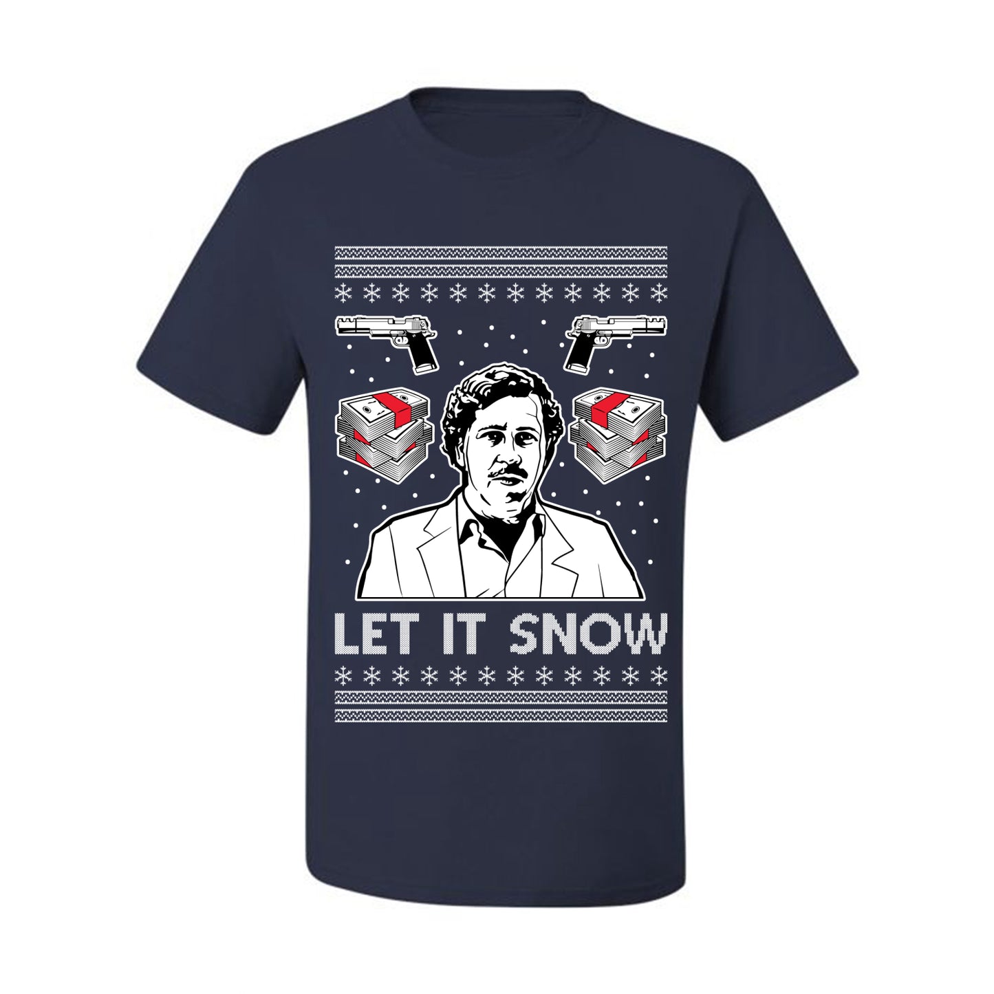 Ugly Christmas Tshirt , Escobar Let It Snow Ugly Christmas Tshirt Men's Graphic T-Shirt Ugly Christmas  Men's T-Shirt