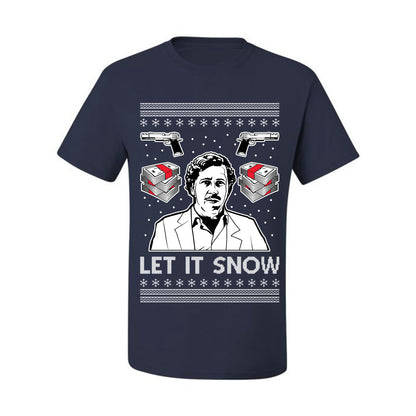 Ugly Christmas Tshirt , Escobar Let It Snow Ugly Christmas Tshirt Men's Graphic T-Shirt Ugly Christmas  Men's T-Shirt