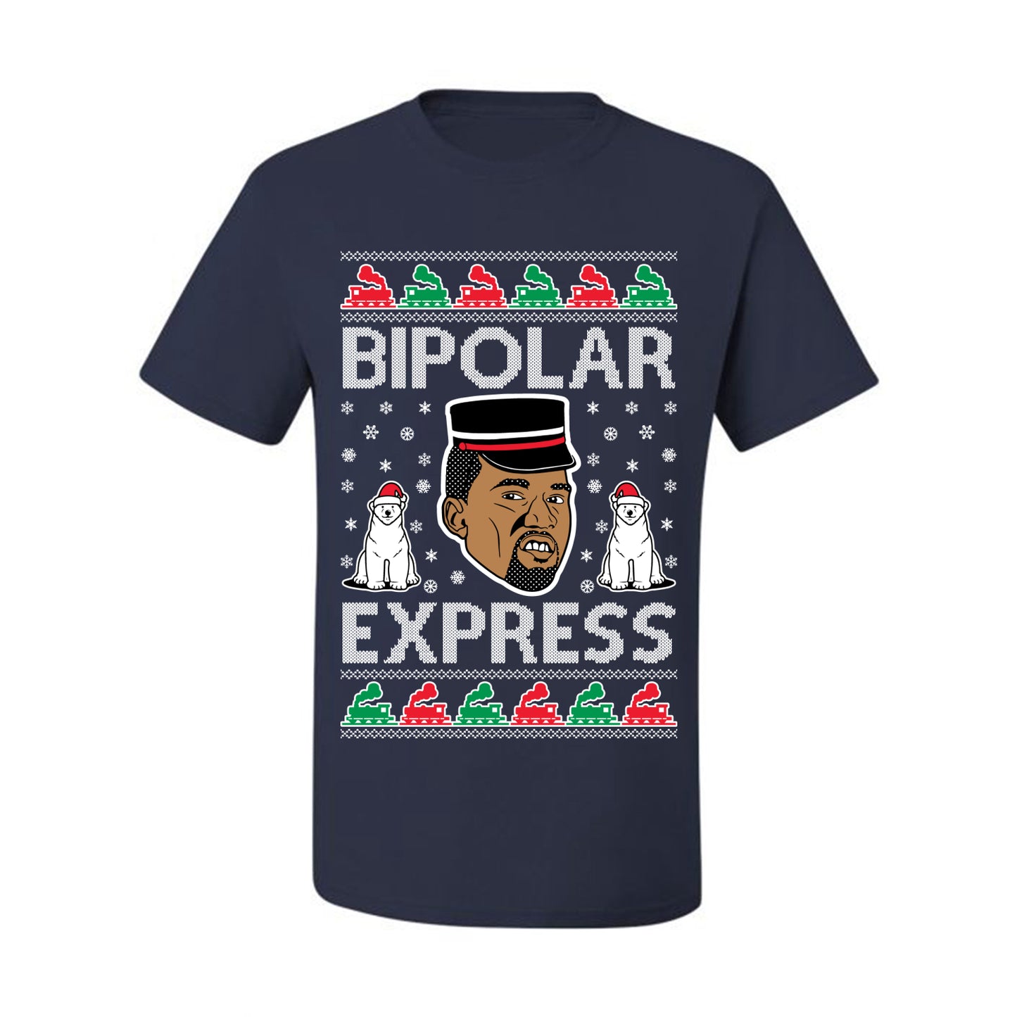 Funny Ugly Xmas Holiday T-shirt  Bipolar Express Ye Bipolar Express Ye Premium  Ugly Christmas T-shirt  Ugly Christmas  Men's T-Shirt