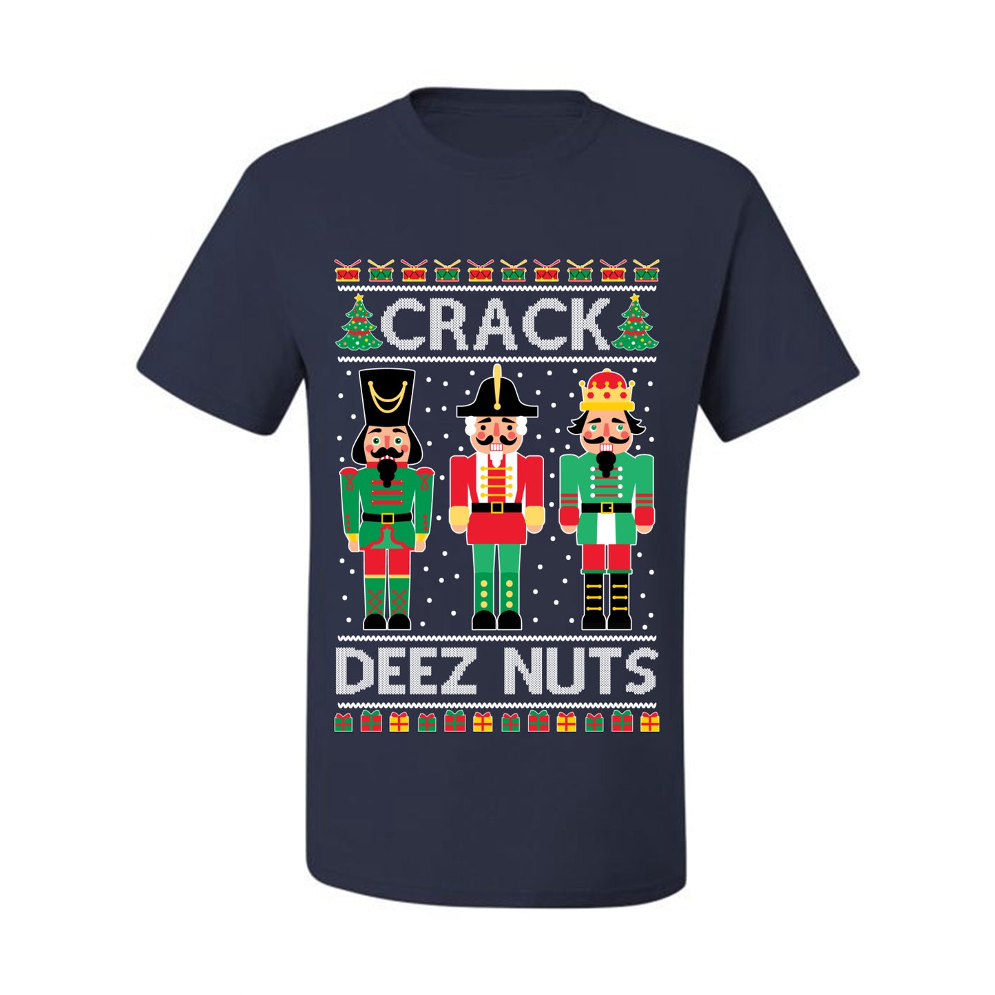 Ugly Holiday Meme T-shirt "Crack Deez Nuts" Ugly Christmas T-shirt  Ugly Christmas  Men's T-Shirt