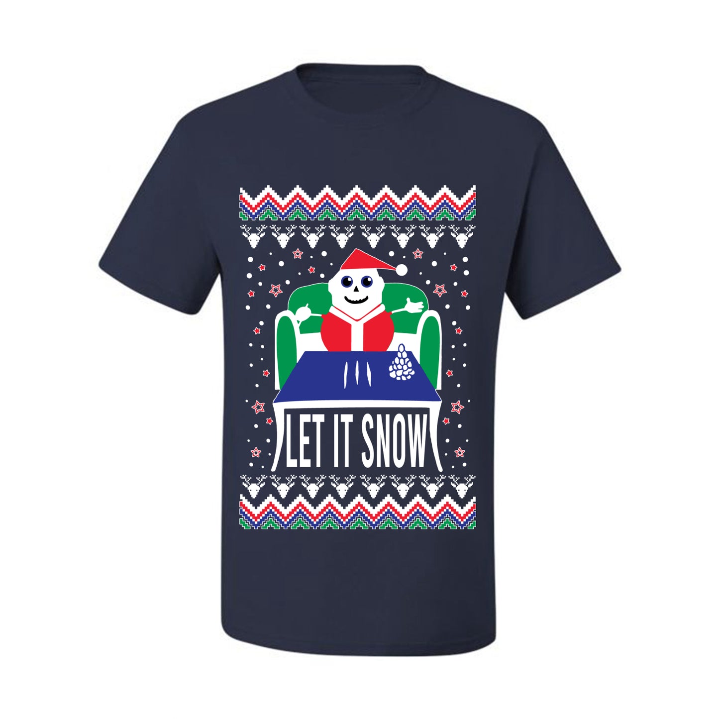 Ugly Merry Xmas Tshirt  Let It Snow Cocaine Santa  Ugly Christmas Tshirt Men's Graphic T-Shirt Ugly Christmas  Men's T-Shirt