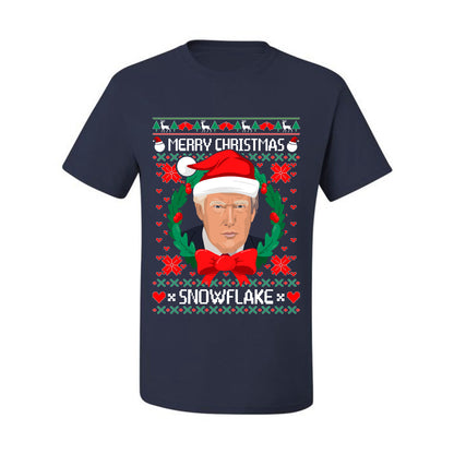 Funny Ugly Xmas Holiday  T-shirt  Trump Merry Christmas Snowflake Ugly Christmas T-shirt  Ugly Christmas  Men's T-Shirt