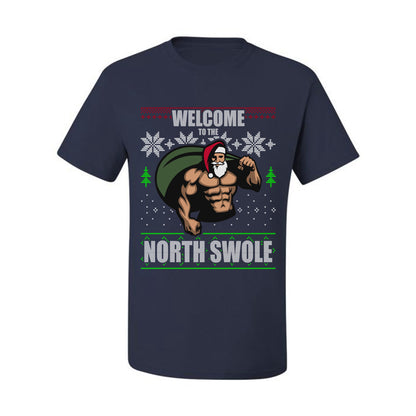 Ugly  Christmas T-shirt  "Merry Liftmas!" Santa Fitness Workout Gym Swole Gift, Group 2 Design Ugly Christmas T-shirt  Ugly Christmas  Men's T-Shirt