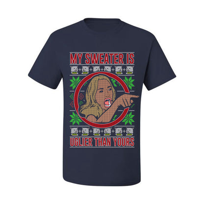 My Sweater Is Uglier Than Yours Funny Women Yelling At Cat Meme, Christmas Gifts, Funny Xmas Gift Idea, Ugly Christmas Sweater Men's T-Shirt