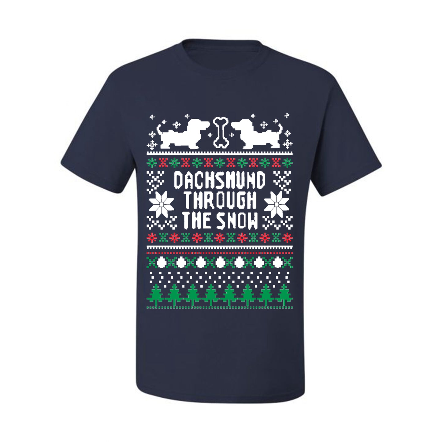 Graphic Daschund Through The Snow Christmas Wild Bobby Ugly Christmas Butcher Apron BBQ Grilling, Kitchen Cooking Ugly Christmas T-shirt  Ugly Christmas  Men's T-Shirt