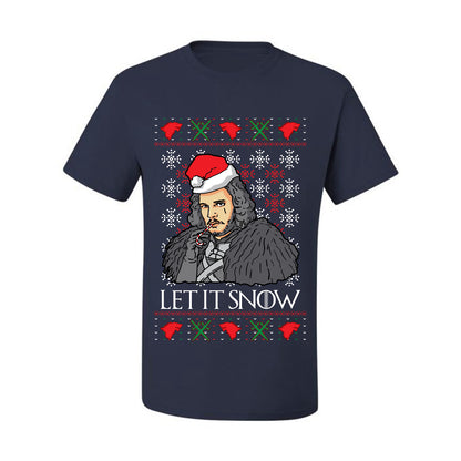 Full Color Men's Ugly Christmas T-shirt T-Shirt GoT "Let It Snow Jon Snow" Ugly Christmas T-shirt  Ugly Christmas  Men's T-Shirt