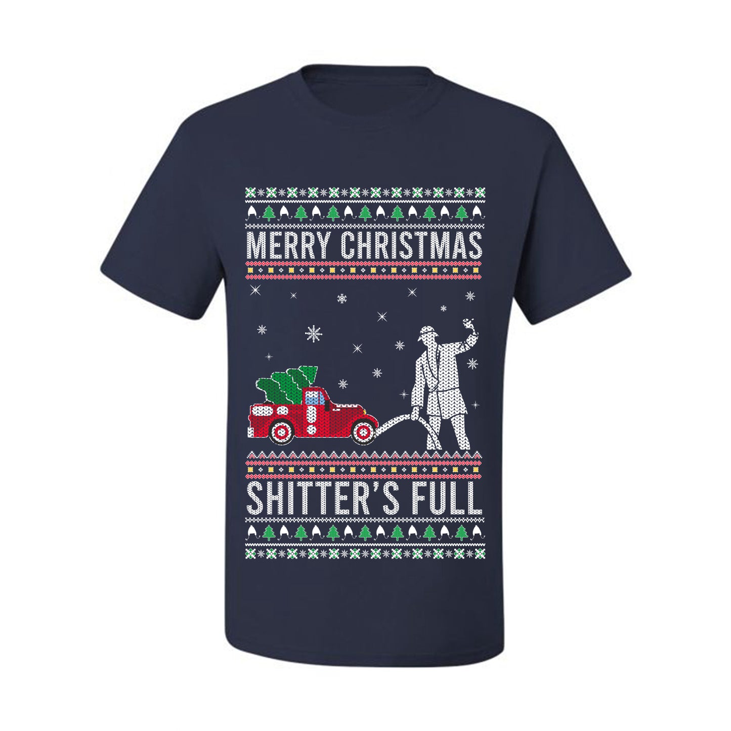 Men's  Shirt Ugly Holiday  T-shirt Merry Christmas Shitter's Ugly Christmas T-shirt  Ugly Christmas  Men's T-Shirt