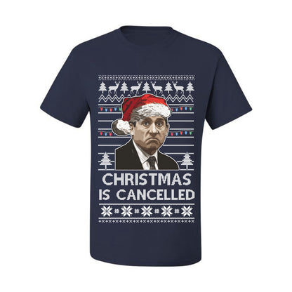 Men's Ugly T-shirt for Christmas  Shirt Michael Scott Office "Christmas Is Cancelled" Ugly Christmas T-shirt  Ugly Christmas  Men's T-Shirt