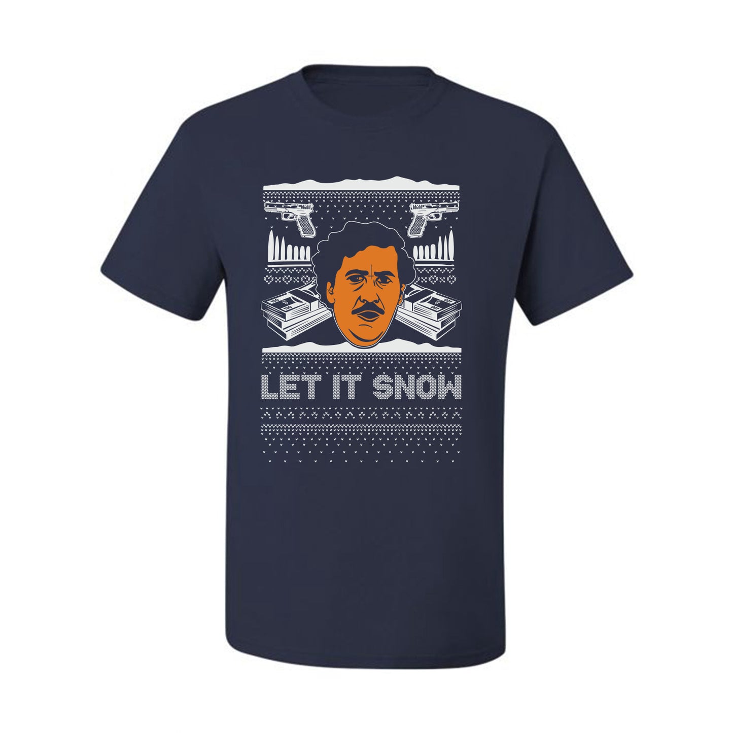 Ugly Christmas  Tshirt Graphic Funny, Let It Snow, Pablo Escobar, Merry Xmas Ugly Christmas Tshirt Men's Graphic T-Shirt Ugly Christmas  Men's T-Shirt