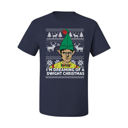Funny Graphic Shirt Ugly Xmas Holiday T-shirt  The Office Schrute "I'm Dreaming of a Dwight Christmas" Wild Bobby Ugly Christmas T-shirt  Ugly Christmas  Men's T-Shirt