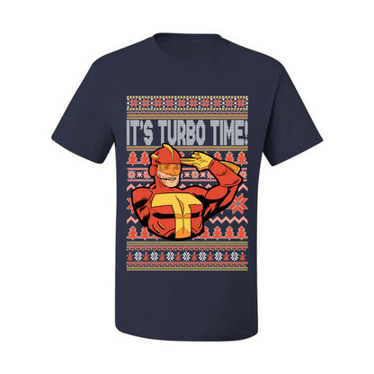 Ugly Xmas Graphic  T-shirt  Turboman It's Turbo Time! Ugly Christmas T-shirt  Ugly Christmas  Men's T-Shirt