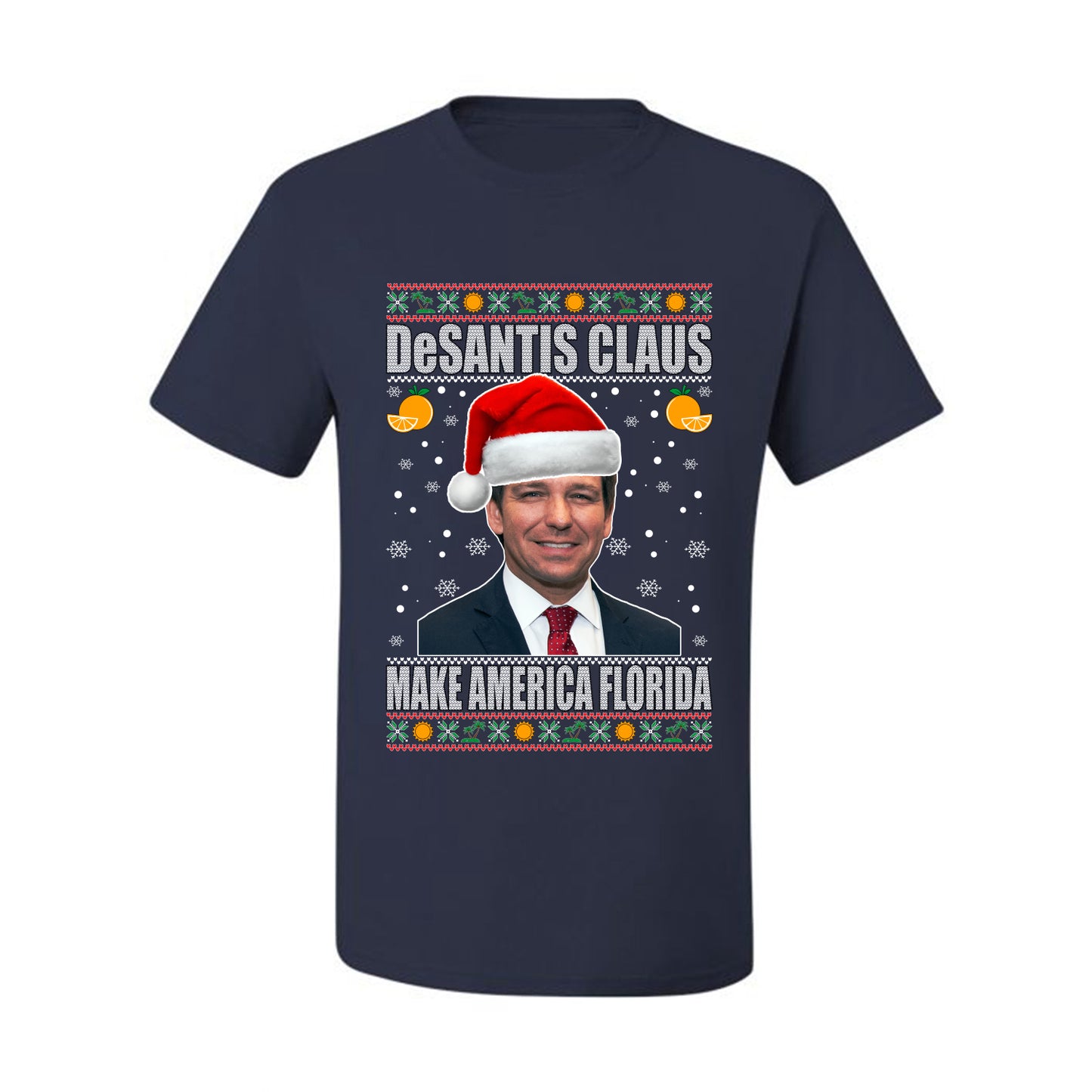 Men's Ugly Christmas T-Shirt, Desantis Claus Ugly Christmas Tshirt Men's Graphic T-Shirt Ugly Christmas  Men's T-Shirt
