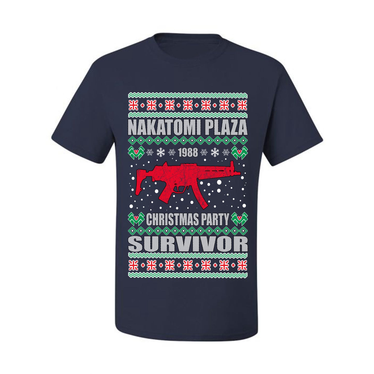 Men's Ugly  Shirt for Christmas Nakatomi Plaza Christmas Party Survivor Ugly Christmas T-shirt  Ugly Christmas  Men's T-Shirt