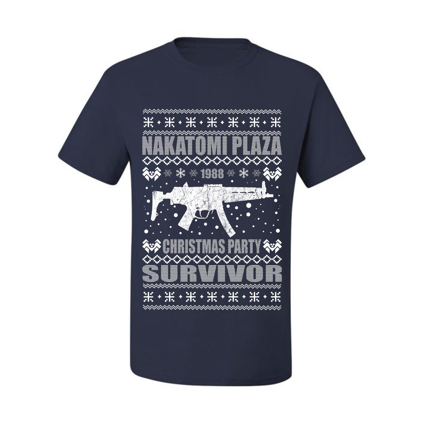 Ugly Xmas  T-shirt Graphic Nakatomi Plaza Christmas Party Survivor 1988 Ugly Christmas T-shirt  Ugly Christmas  Men's T-Shirt