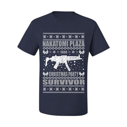Ugly Xmas  T-shirt Graphic Nakatomi Plaza Christmas Party Survivor 1988 Ugly Christmas T-shirt  Ugly Christmas  Men's T-Shirt