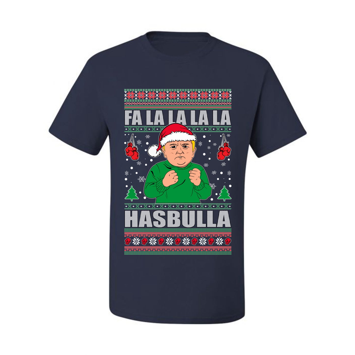Men's Ugly Xmas  Shirt Tshirt, FA la la la la HASBULla Ugly Christmas Tshirt Men's Graphic T-Shirt Ugly Christmas  Men's T-Shirt