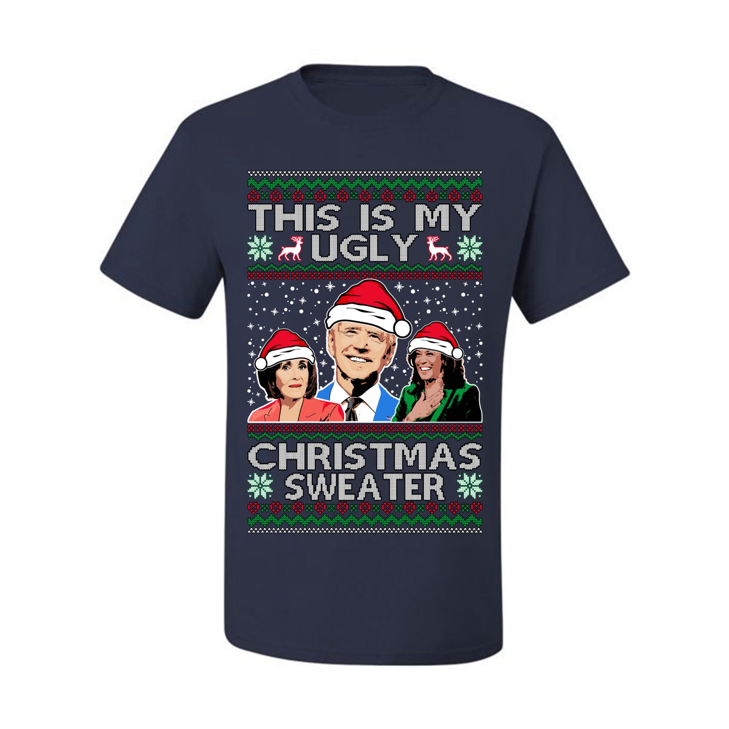Men's Graphic Ugly Xmas Tshirt, This is My Ugly Christmas Tshirt, Anti Democrat Biden Kamala Pelosi, Wild Bobby  Ugly Christmas Tshirt Men's Graphic T-Shirt Ugly Christmas  Men's T-Shirt