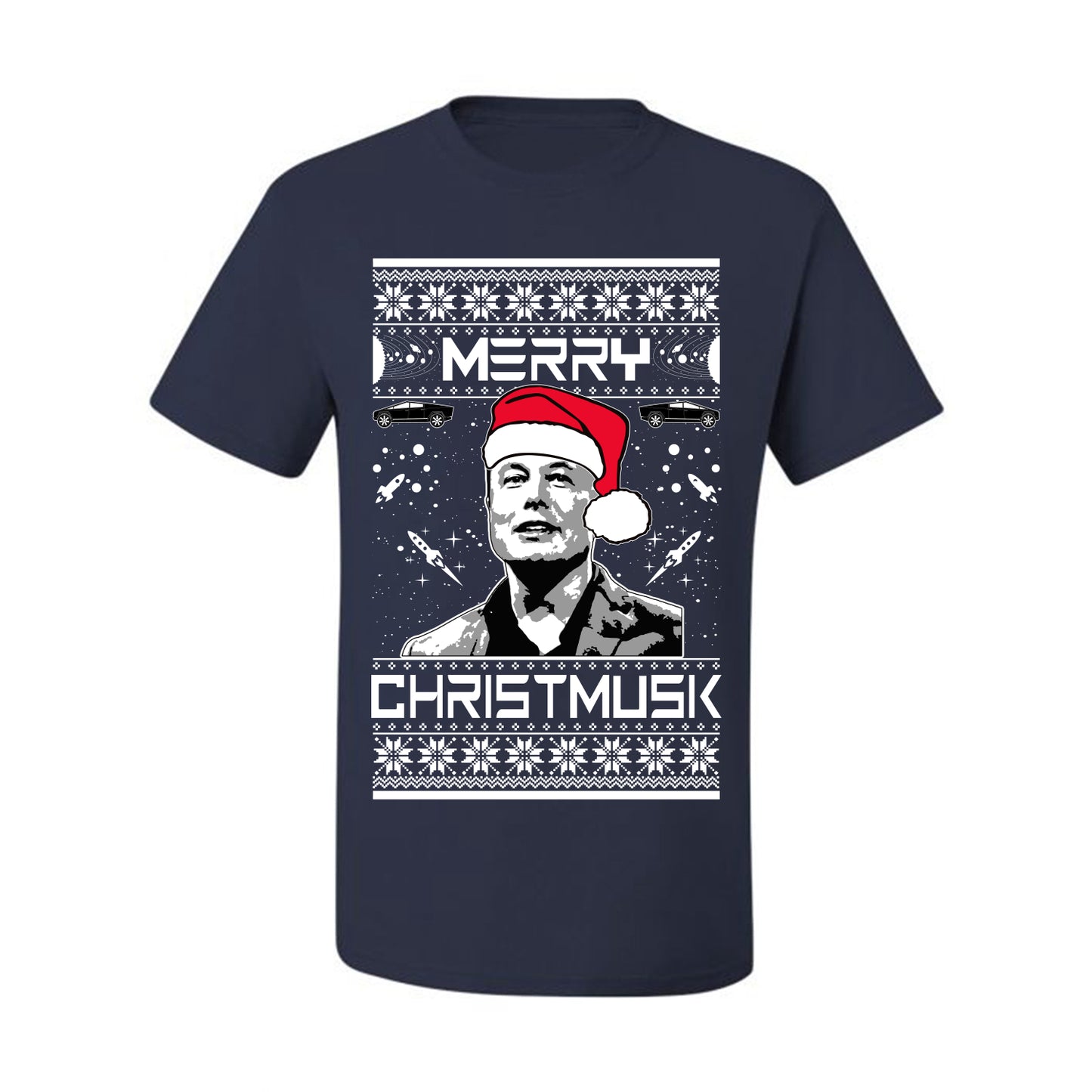 Elon Musk Meme Merry Christmusk Ugly Xmas  Tshirt Ugly Christmas Tshirt Men's Graphic T-Shirt Ugly Christmas  Men's T-Shirt