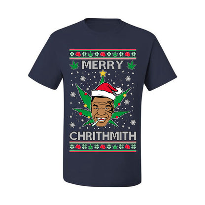 Ugly  Christmas T-shirt  Tyson "Merry Chrithmith" Stoner Weed Pot Leaf Joint Ugly Christmas T-shirt  Ugly Christmas  Men's T-Shirt