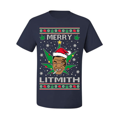 Ugly Xmas  T-shirt , Merry Lithmith Tyson, Joint Weed Pot Leaf Stoner Ugly Christmas T-shirt  Ugly Christmas  Men's T-Shirt