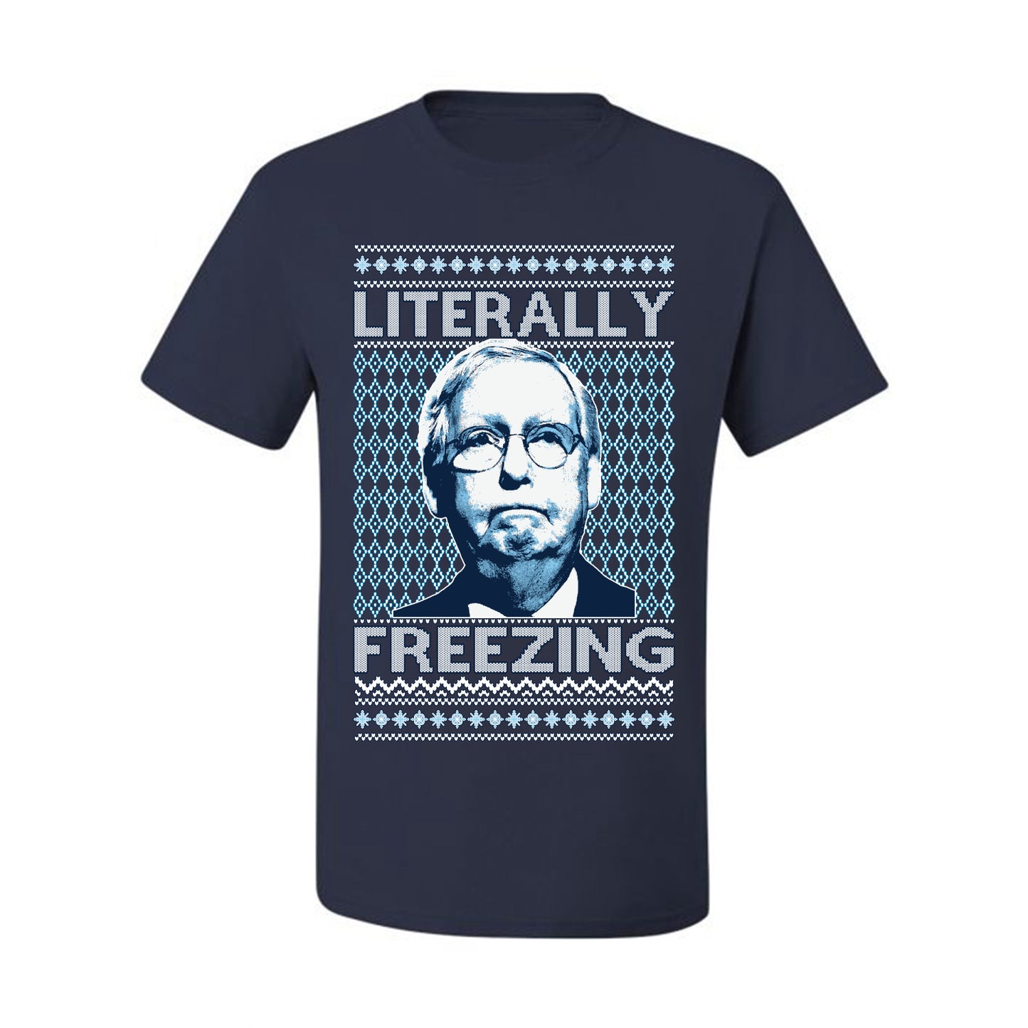 Literally Freezing McConnell , Merry Christmas Tee, Ugly Christmas,  Sweater Men's T-Shirt