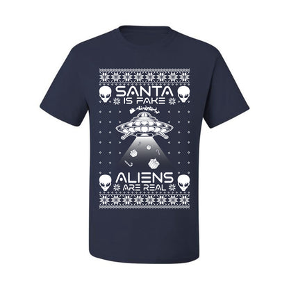 Santa Is Fake Aliens Are Real ,Christmas Gifts, Funny Xmas Gift Idea, Ugly Christmas Sweater Men's T-Shirt