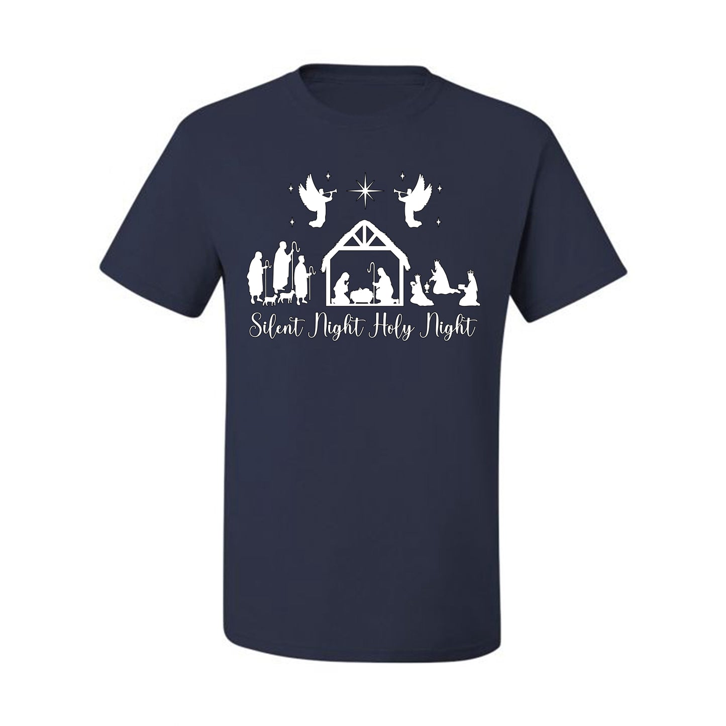 Silent Night Holy Night Religious Jesus Ugly Christmas Sweater, Christmas Gifts, Funny Xmas Gift Idea, Men's T-Shirt