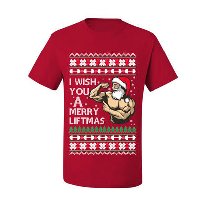 Ugly Xmas Tshirt  Graphic, Santa Fitness Workout, Merry Liftmas, Gym Swole Gift Ugly Christmas Tshirt Men's Graphic T-Shirt Ugly Christmas  Men's T-Shirt